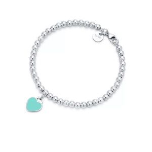 Tiffany Blue Heart Tag Bead Bracelet